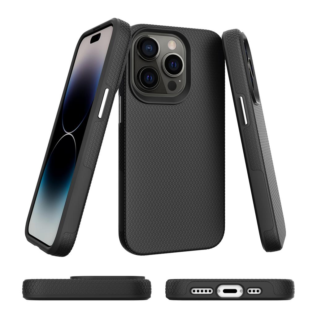 Apple iPhone 14 Pro TOKO Triangle hátlap tok (Fekete)