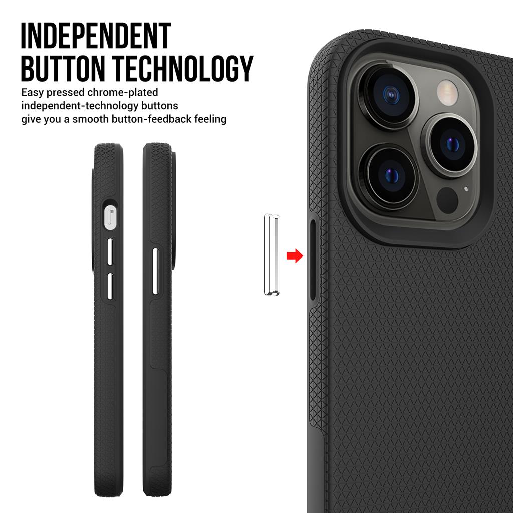 Apple iPhone 14 Pro TOKO Triangle hátlap tok (Fekete)