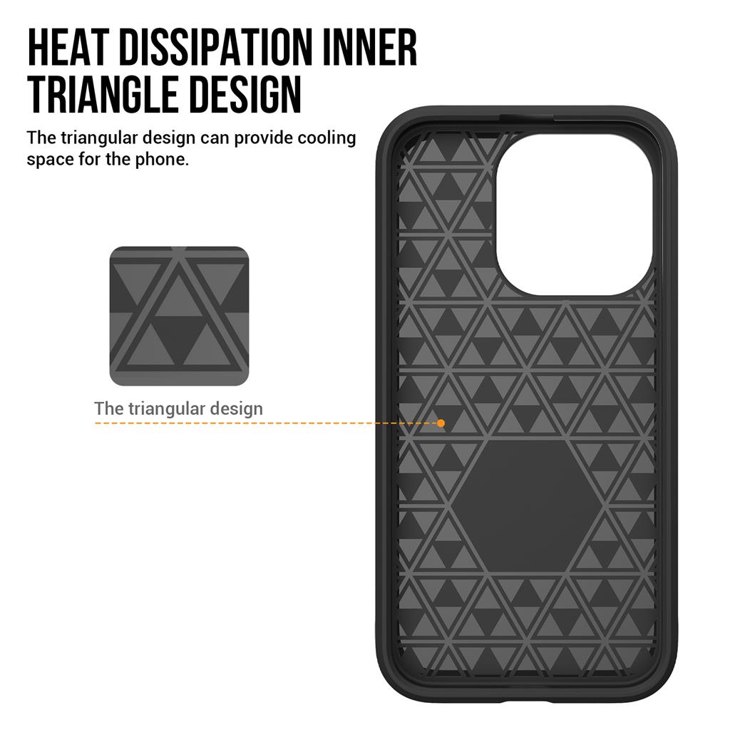 Apple iPhone 14 Pro TOKO Triangle hátlap tok (Fekete)