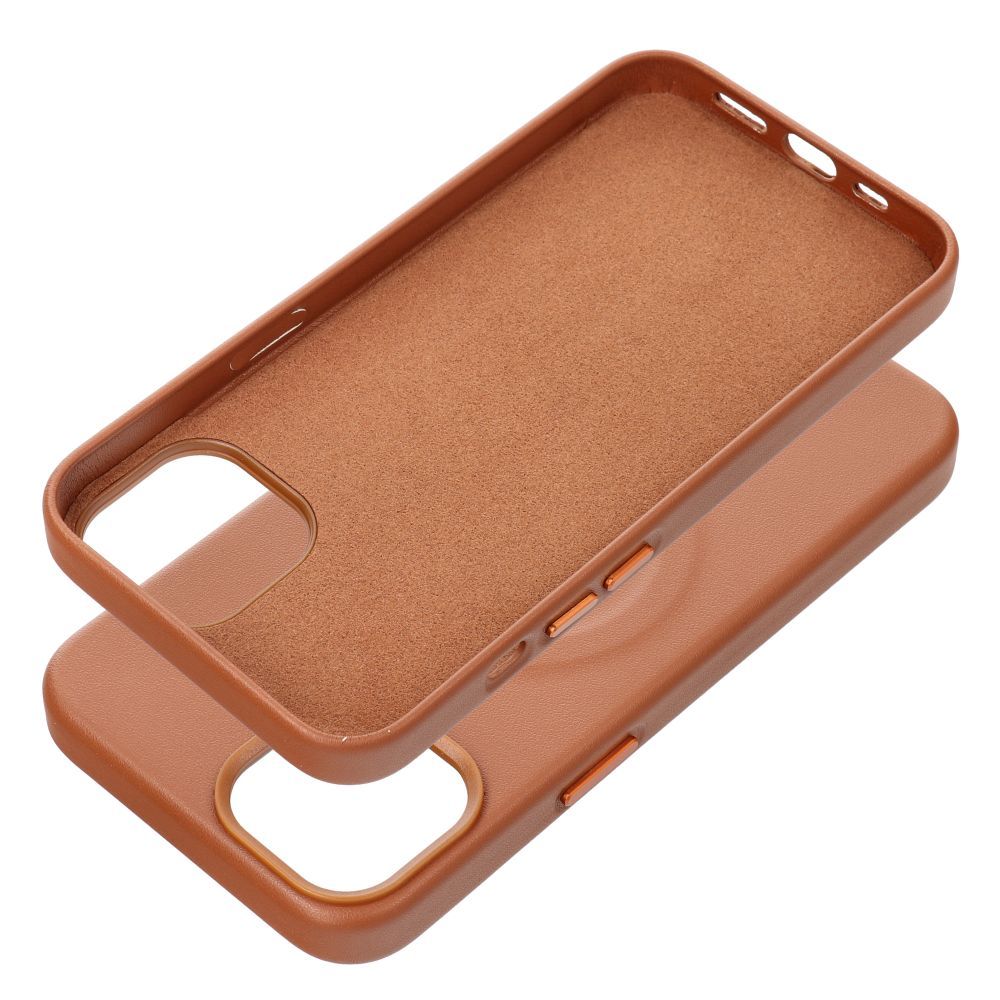 Apple iPhone 14 Roar Leather magsafe hátlap tok (Barna)