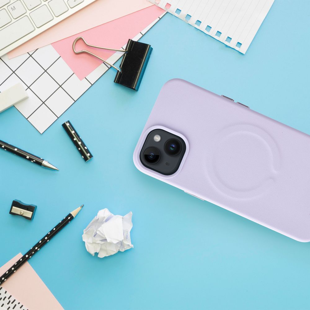 Apple iPhone 14 Roar Leather magsafe hátlap tok (Lila)