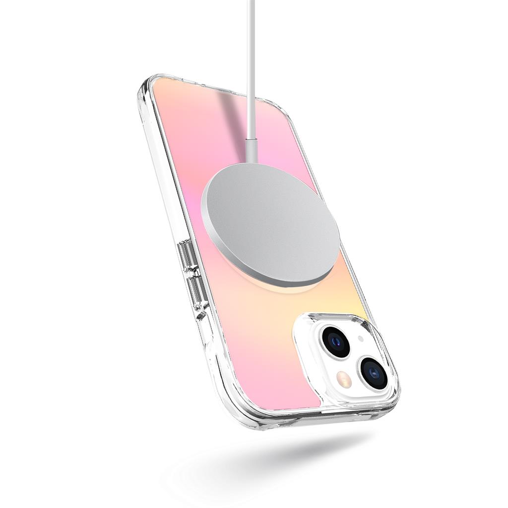 Apple iPhone 14 TOKO Pure rainbow magsafe hátlap tok (Rózsaszín)