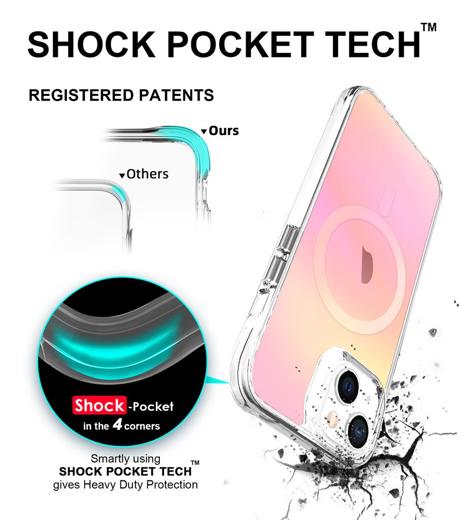Apple iPhone 14 TOKO Pure rainbow magsafe hátlap tok (Rózsaszín)