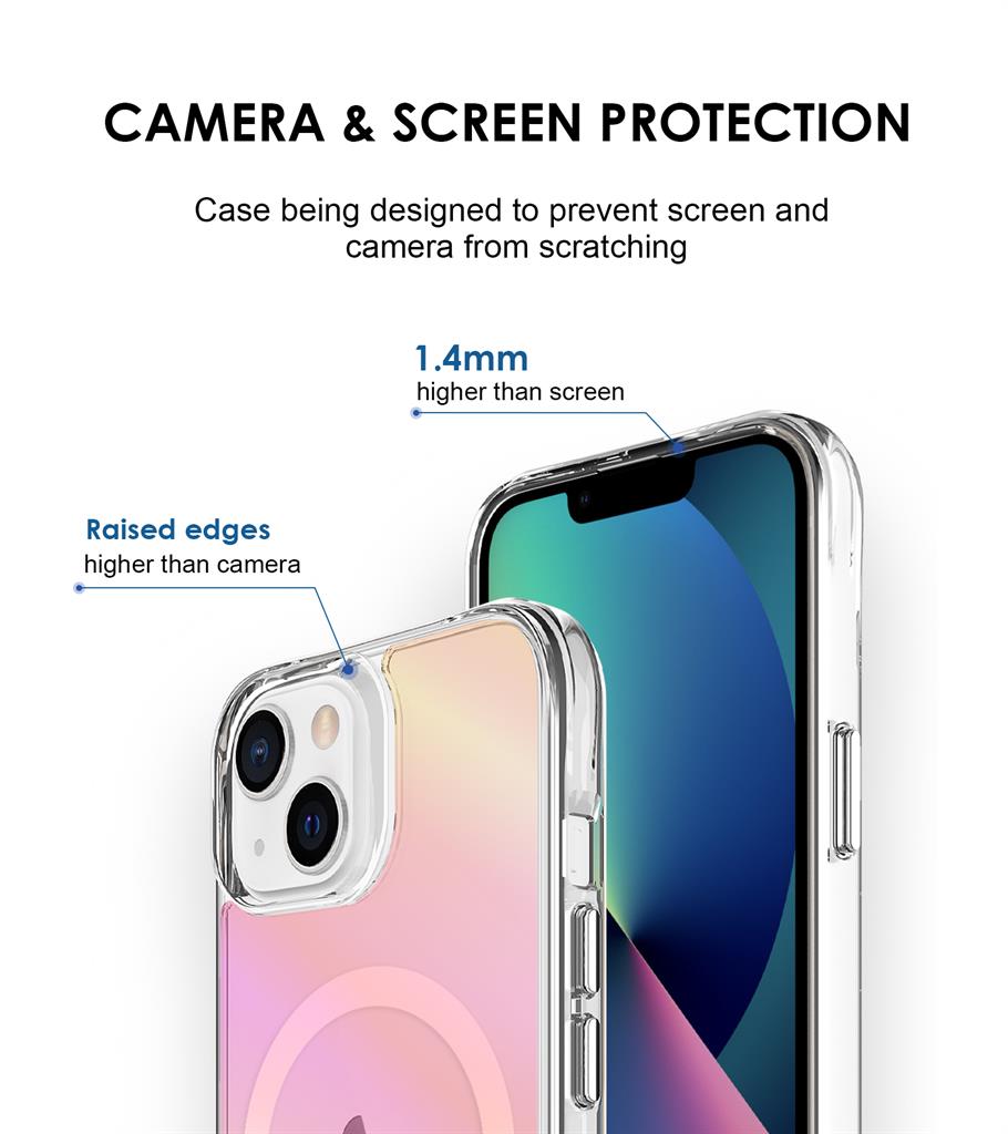 Apple iPhone 14 TOKO Pure rainbow magsafe hátlap tok (Rózsaszín)