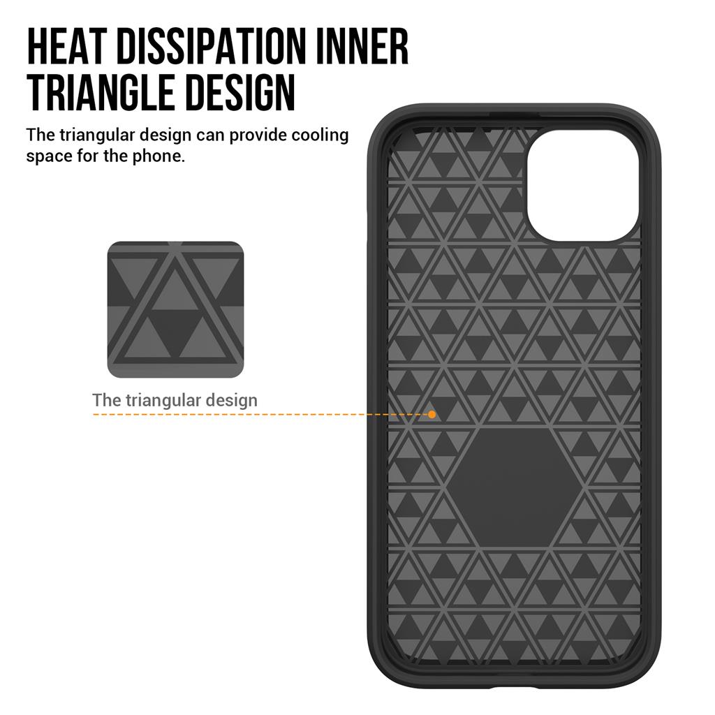 Apple iPhone 14 TOKO Triangle hátlap tok (Fekete)