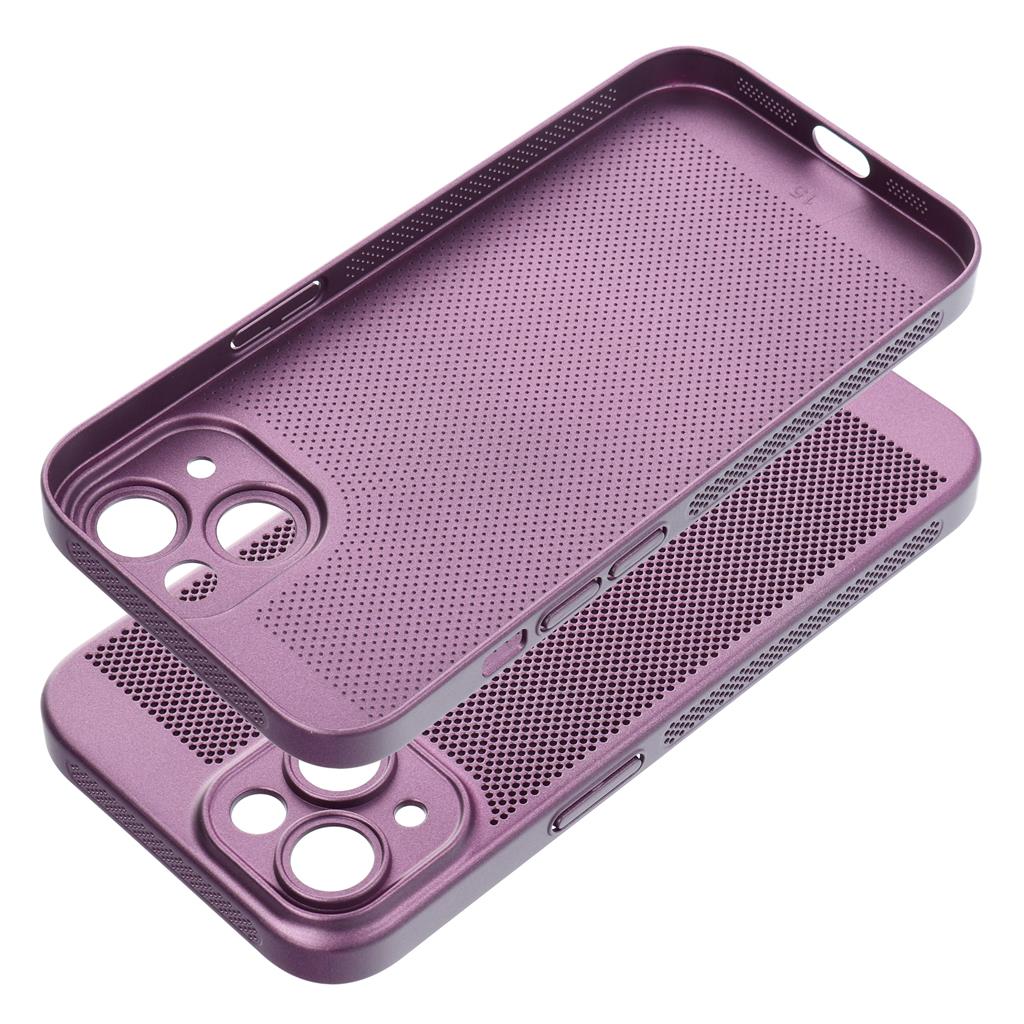 Apple iPhone 15 Breezy lyukacsos műanyag hátlap tok (Lila)