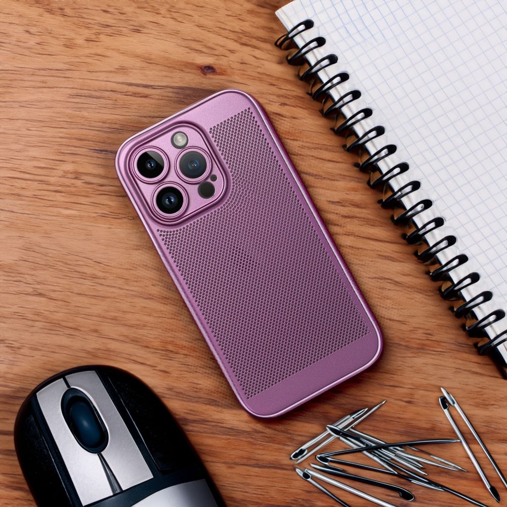 Apple iPhone 15 Breezy lyukacsos műanyag hátlap tok (Lila)