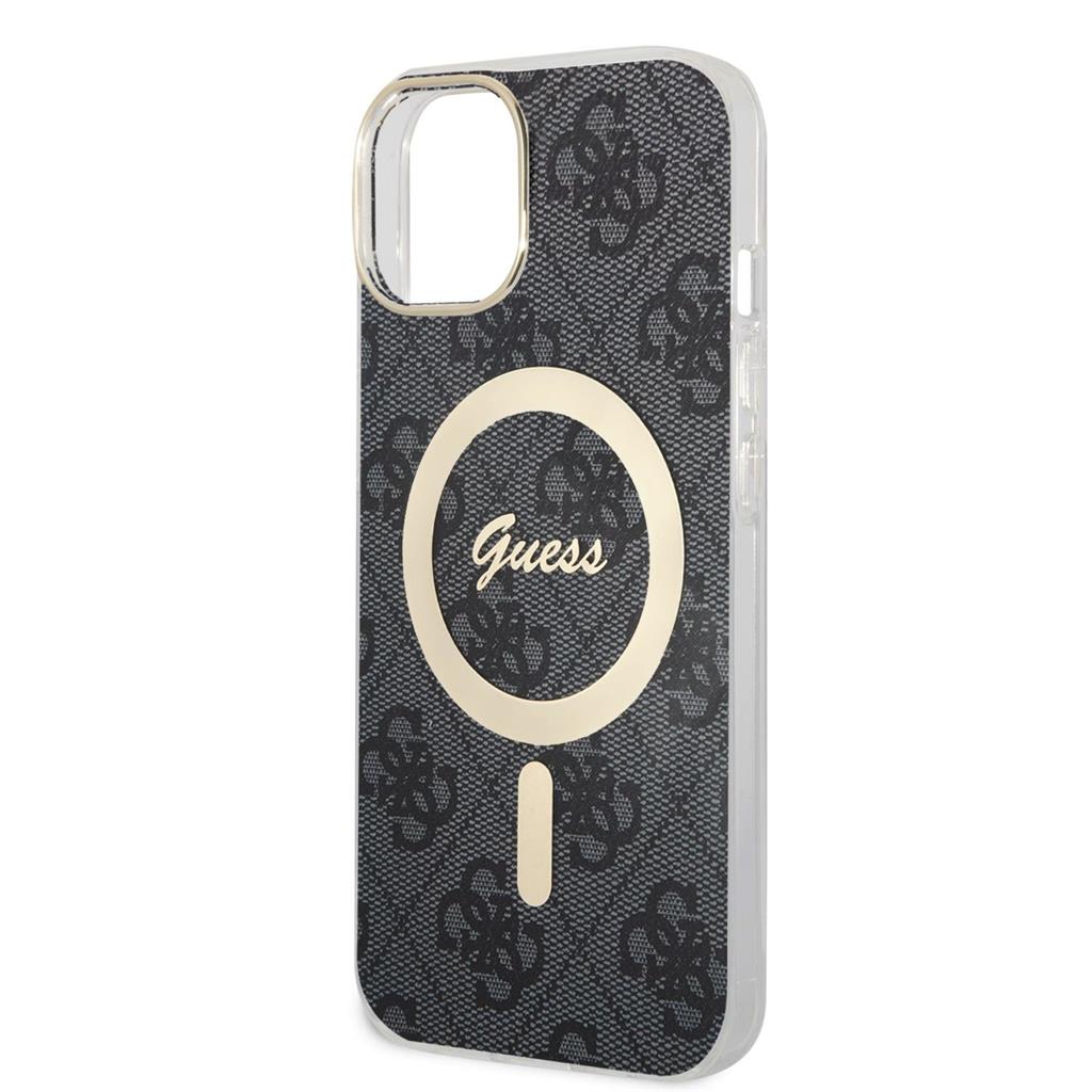 Apple iPhone 15 Guess IML 4G MagSafe tok (Fekete) - GUHMP15SH4STK