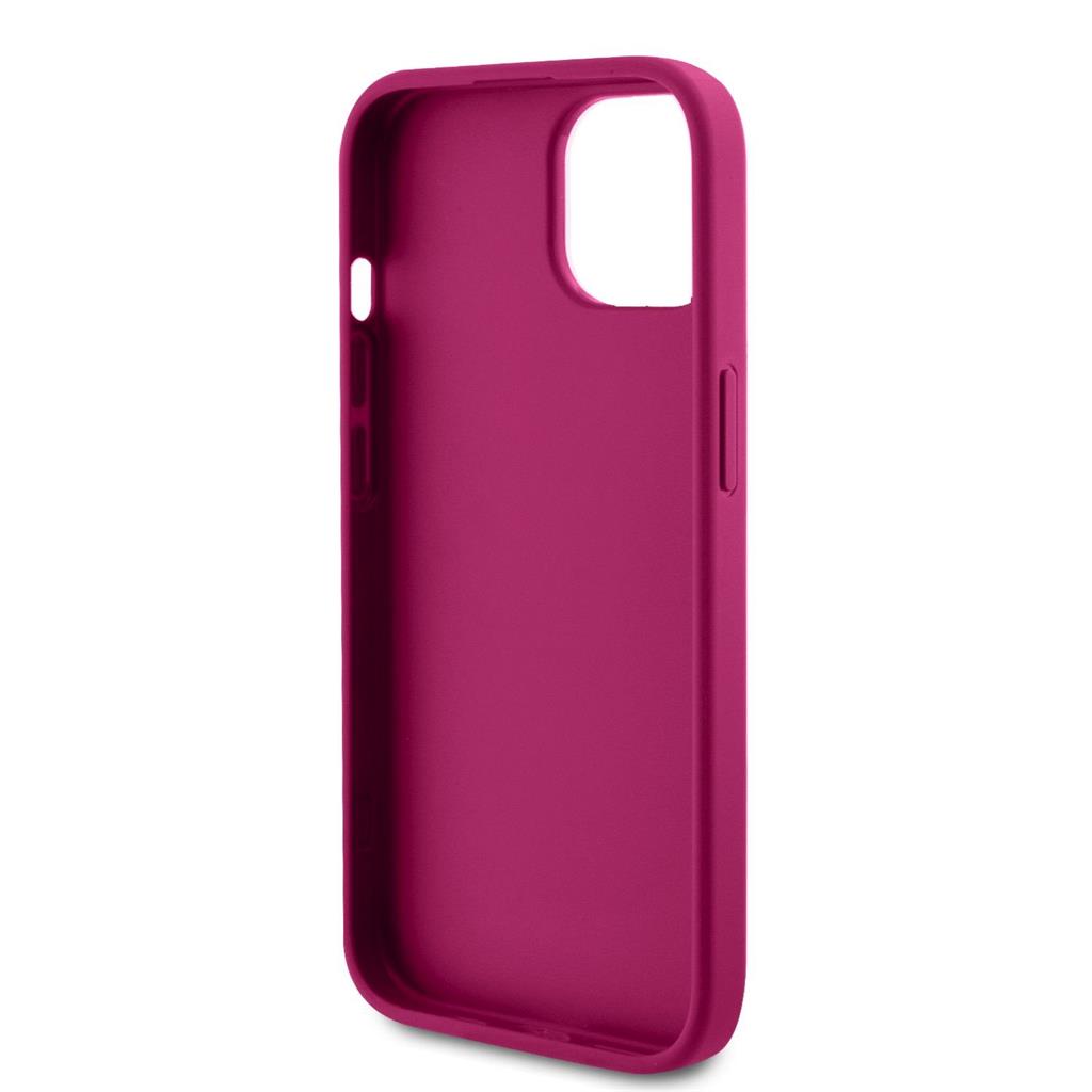 Apple iPhone 15 Guess PU 4G Strass Metal Logo tok (Rózsaszín) - GUHCP15SPS4DGPP