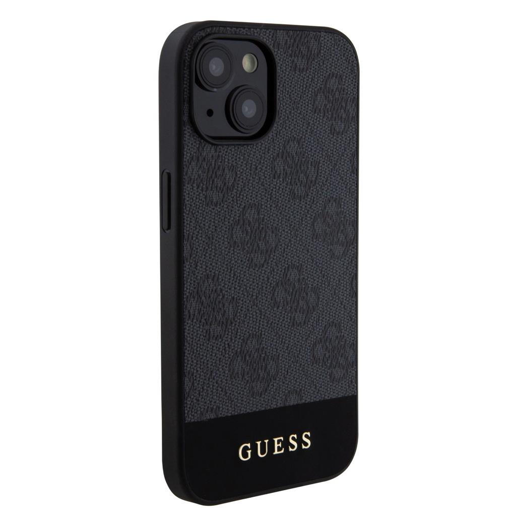 Apple iPhone 15 Guess PU 4G Stripe MagSafe tok (Fekete) - GUHMP15SG4GLGR