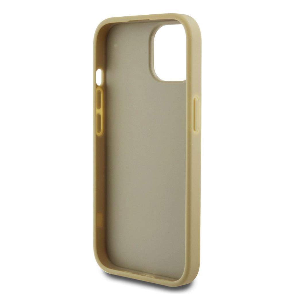 Apple iPhone 15 Guess PU Fixed Glitter 4G Metal Logo tok (Arany) - GUHCP15SHG4SGD