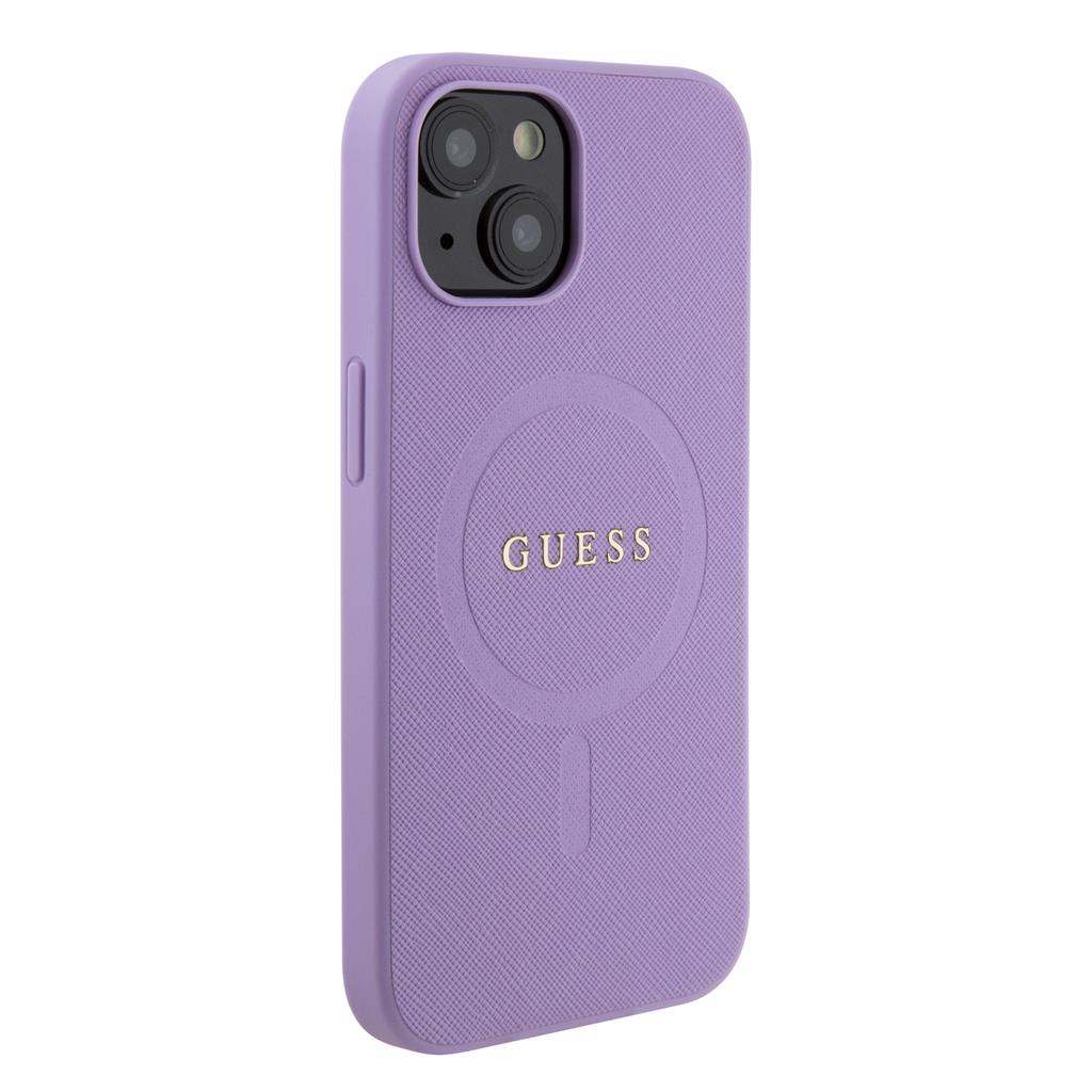 Apple iPhone 15 Guess PU Saffiano MagSafe tok (Lila) - GUHMP15SPSAHMCU