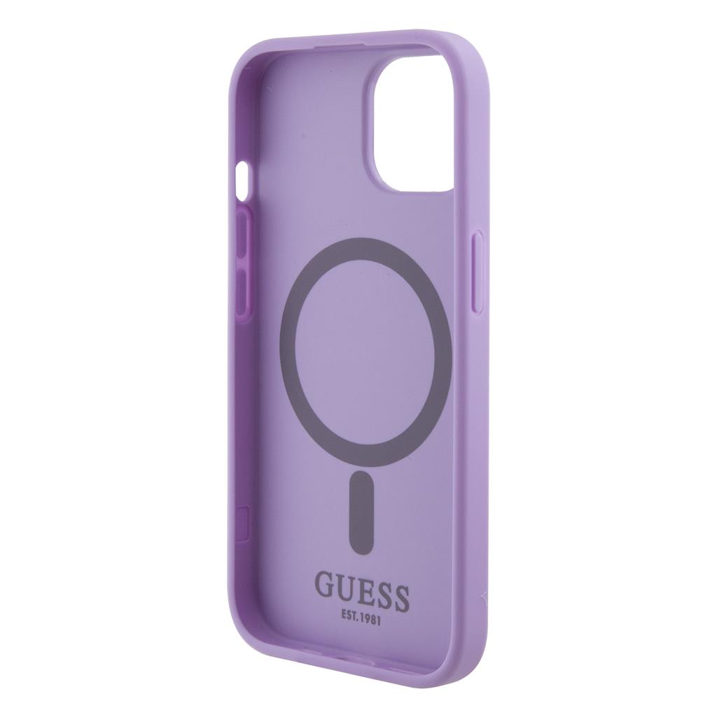 Apple iPhone 15 Guess PU Saffiano MagSafe tok (Lila) - GUHMP15SPSAHMCU