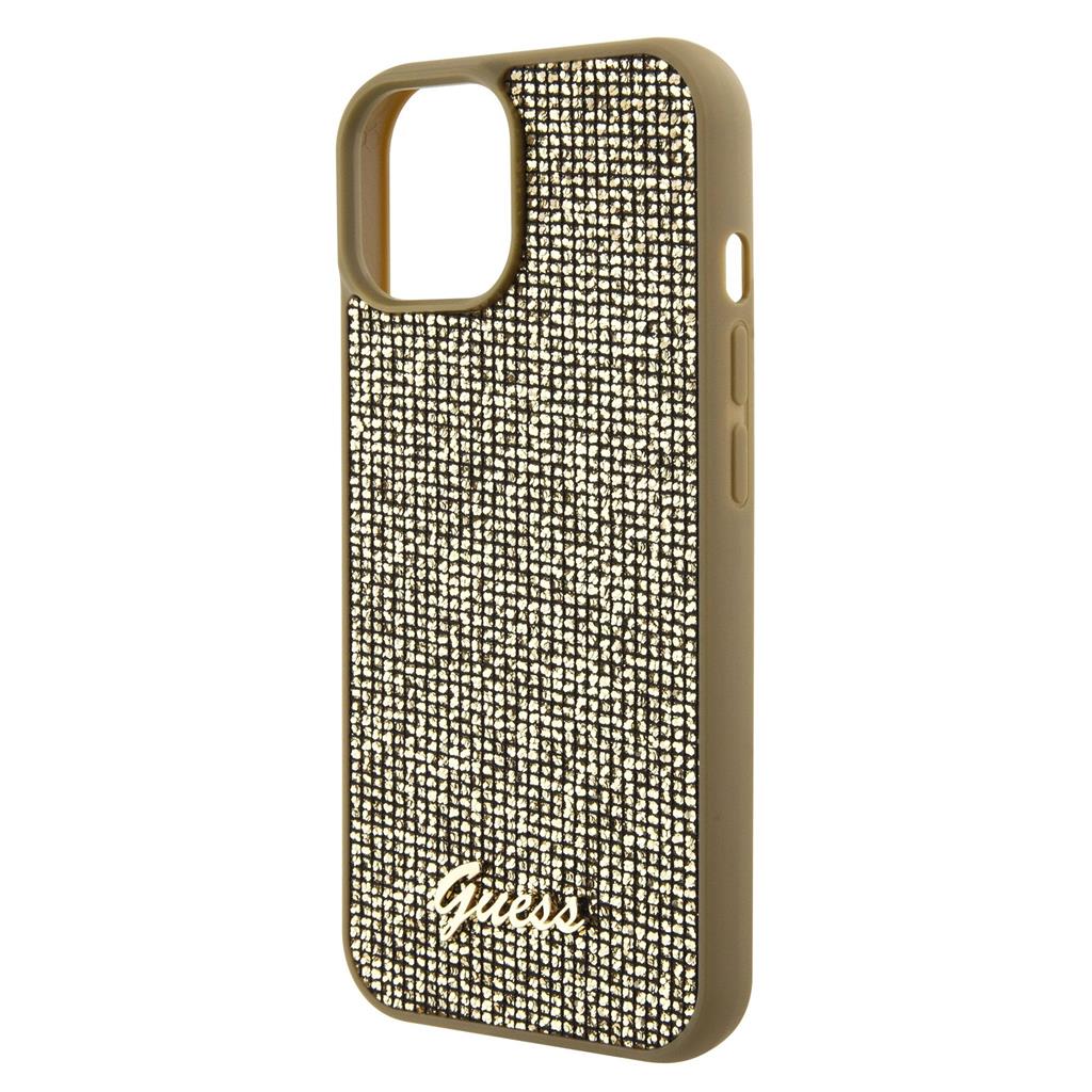 Apple iPhone 15 Guess PU Square Mirror Script Logo tok (Arany) - GUHCP15SPMSDGSD