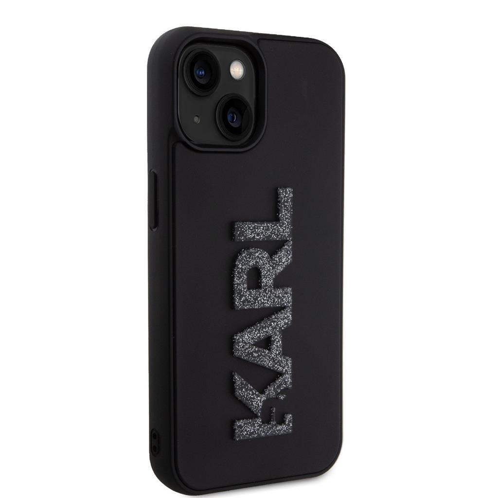 Apple iPhone 15 Karl Lagerfeld 3D Glitter Karl tok (Fekete) – KLHCP15S3DMBKCK