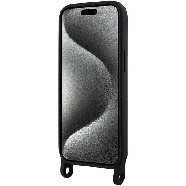 Apple iPhone 15 (Fekete) Karl Lagerfeld Crossbody Silicone Ikonik tok - KLHCP15SSCBSKNK