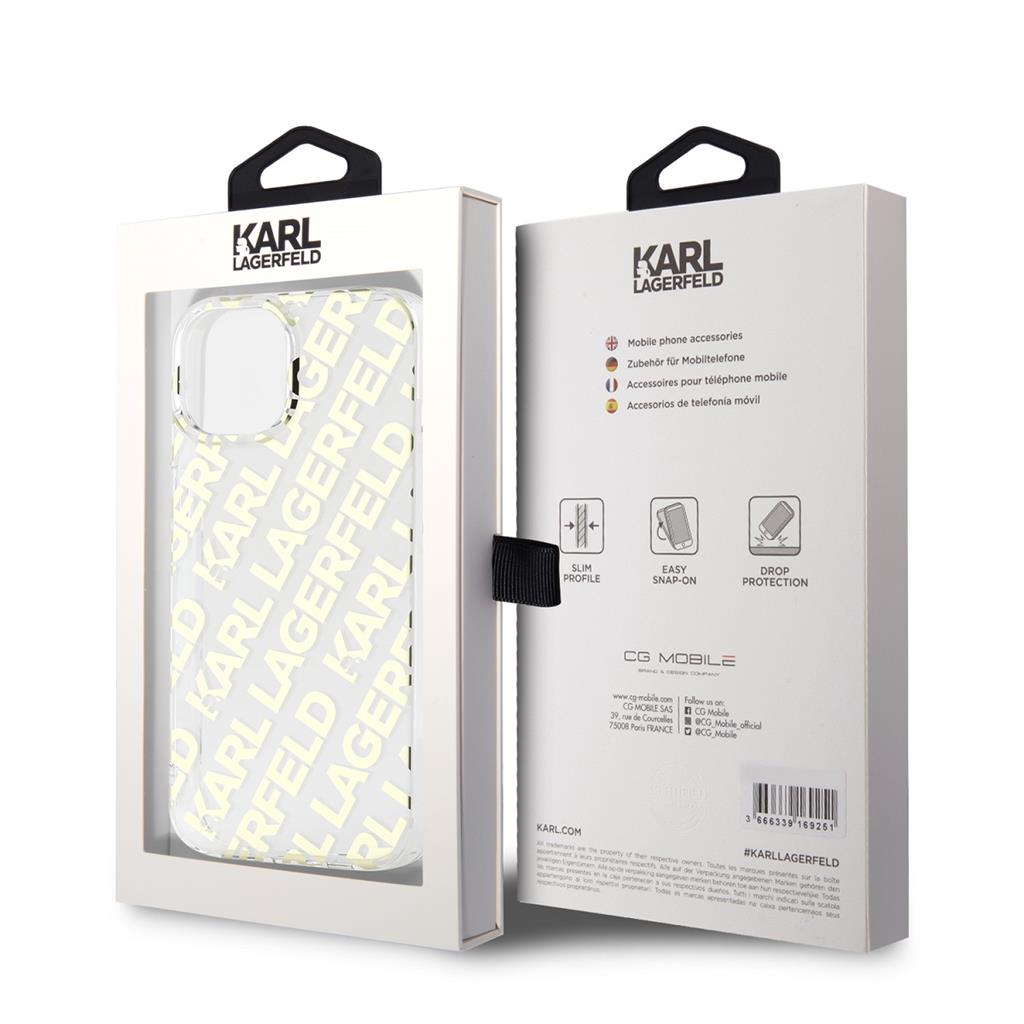 Apple iPhone 15 Karl Lagerfeld IML Electroplated Repeated Logo tok (Arany) – KLHCP15SHKFOEMD