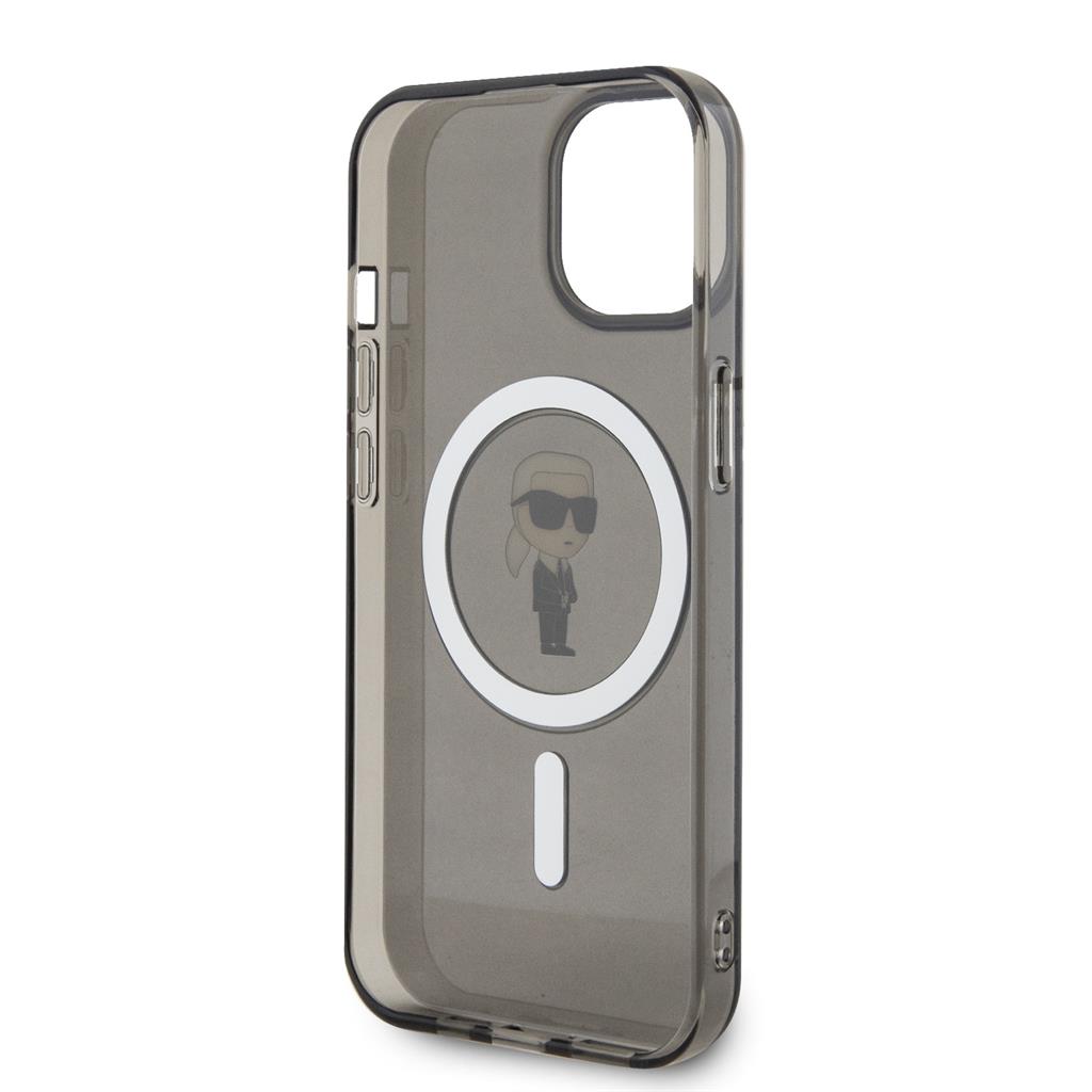Apple iPhone 15 Karl Lagerfeld IML Ikonik MagSafe tok (Fekete) – KLHMP15SHFCKNOK