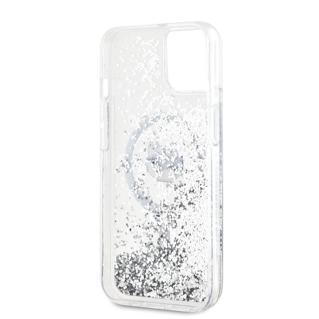 Apple iPhone 15 Karl Lagerfeld Liquid Glitter Choupette Head MagSafe tok (Átlátszó) – KLHMP15SLGCHSGH