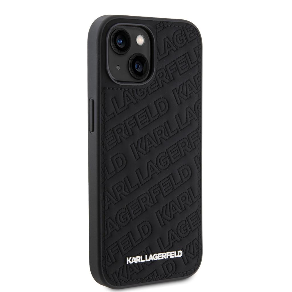 Apple iPhone 15 Karl Lagerfeld PU Quilted Pattern tok (Fekete) – KLHCP15SPQKPMK