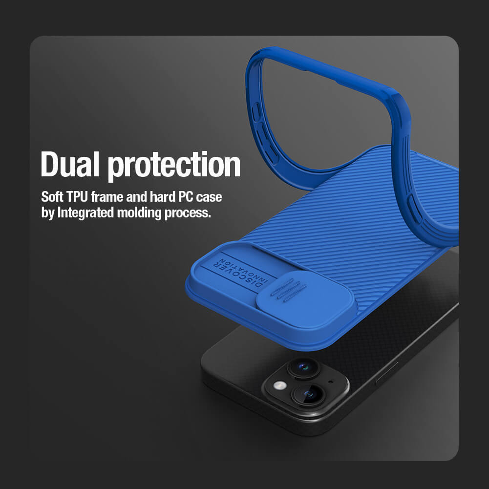 Apple iPhone 15 Nillkin camshield pro magsafe hátlap tok kék