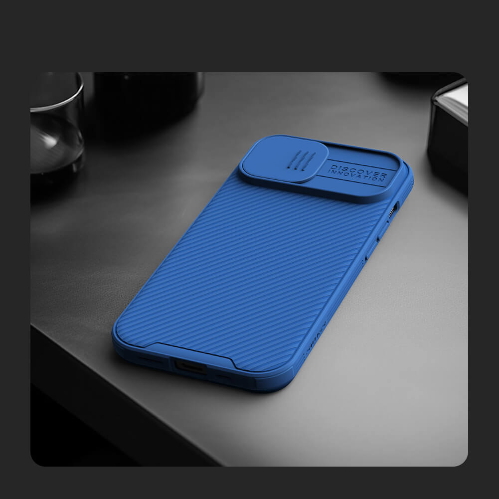 Apple iPhone 15 Nillkin camshield pro magsafe hátlap tok kék