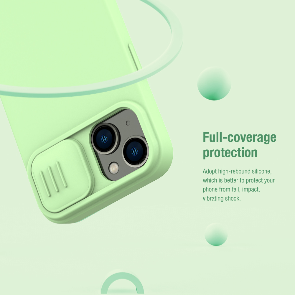 Apple iPhone 15 Nillkin camshield silky silicone hátlap tok (Kék)