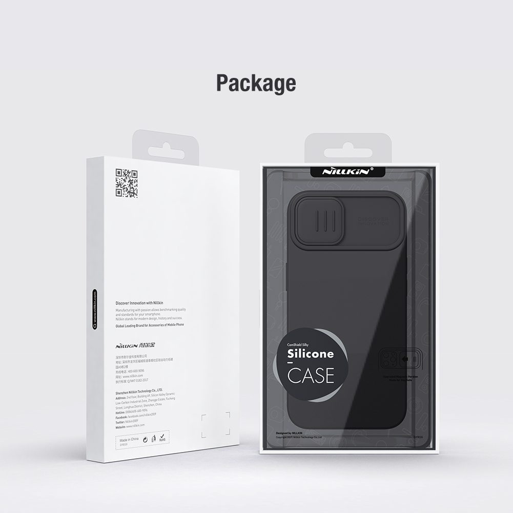 Apple iPhone 15 Nillkin camshield silky silicone hátlap tok (Kék)