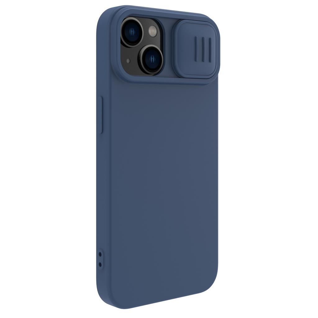 Apple iPhone 15 Nillkin camshield silky silicone hátlap tok (Kék)