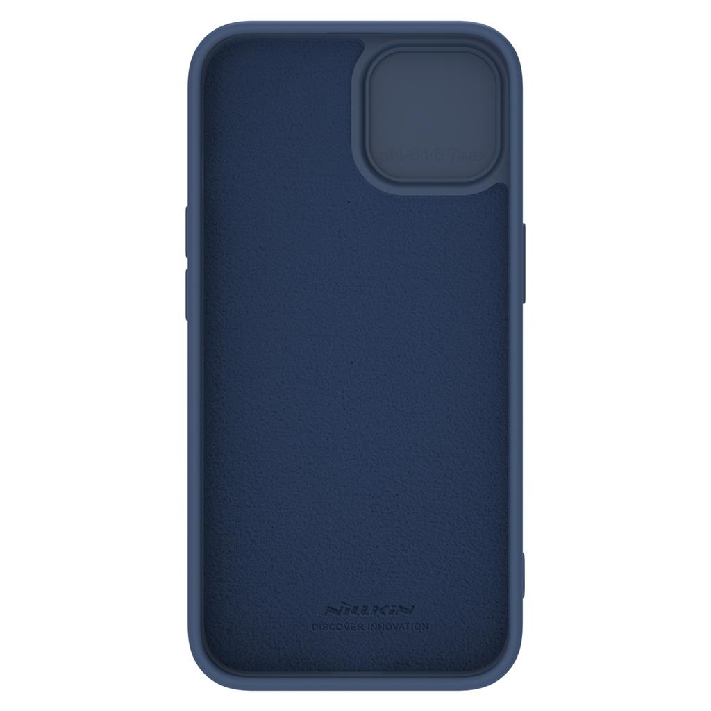 Apple iPhone 15 Nillkin camshield silky silicone hátlap tok (Kék)