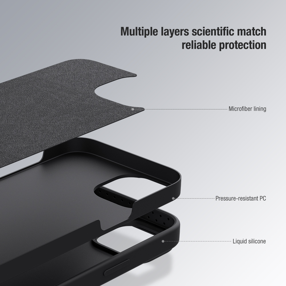 Apple iPhone 15 Nillkin camshield silky silicone hátlap tok (Kék)