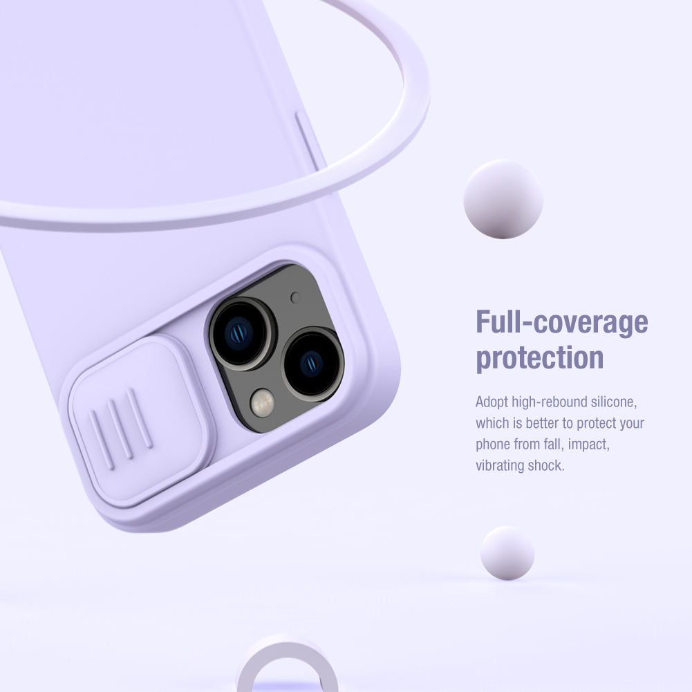 Apple iPhone 15 Nillkin camshield silky silicone MAGSAFE hátlap tok (Zöld)