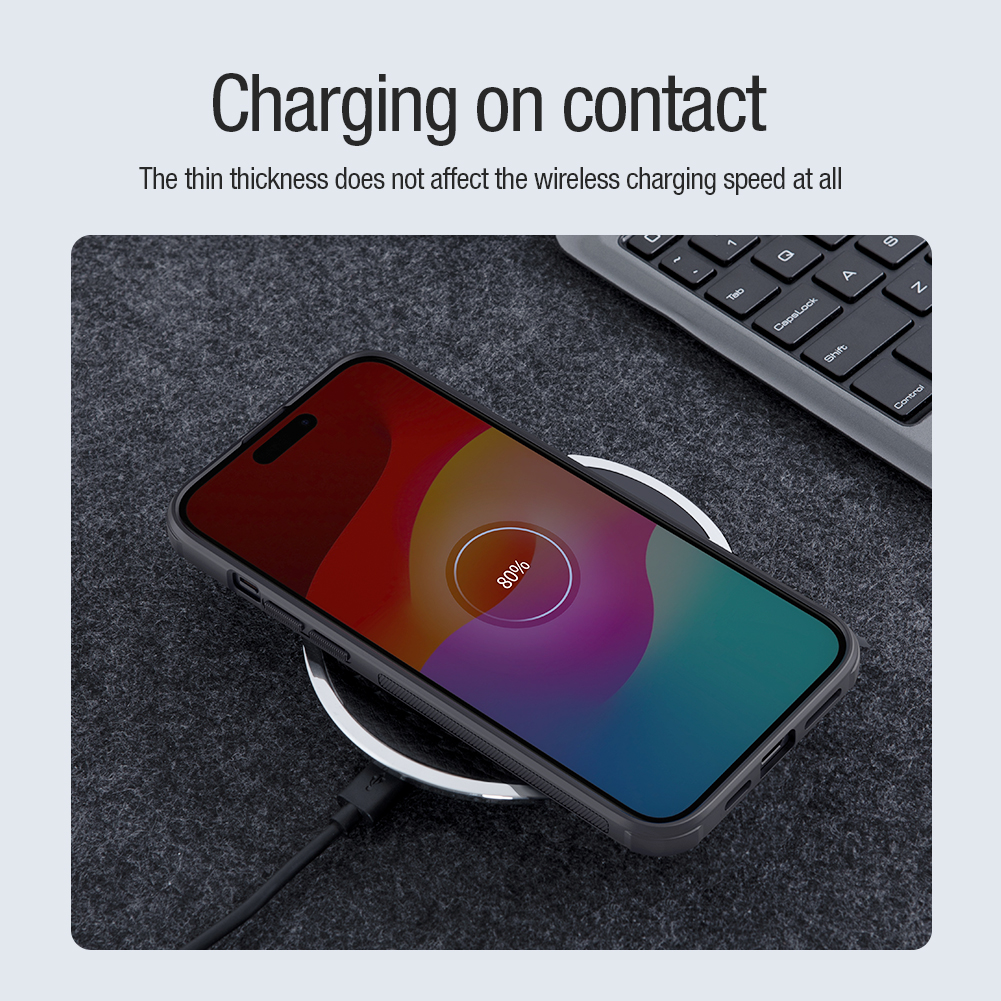 Apple iPhone 15 Nillkin Super frosted shield pro magsafe strapabíró hátlap tok kék