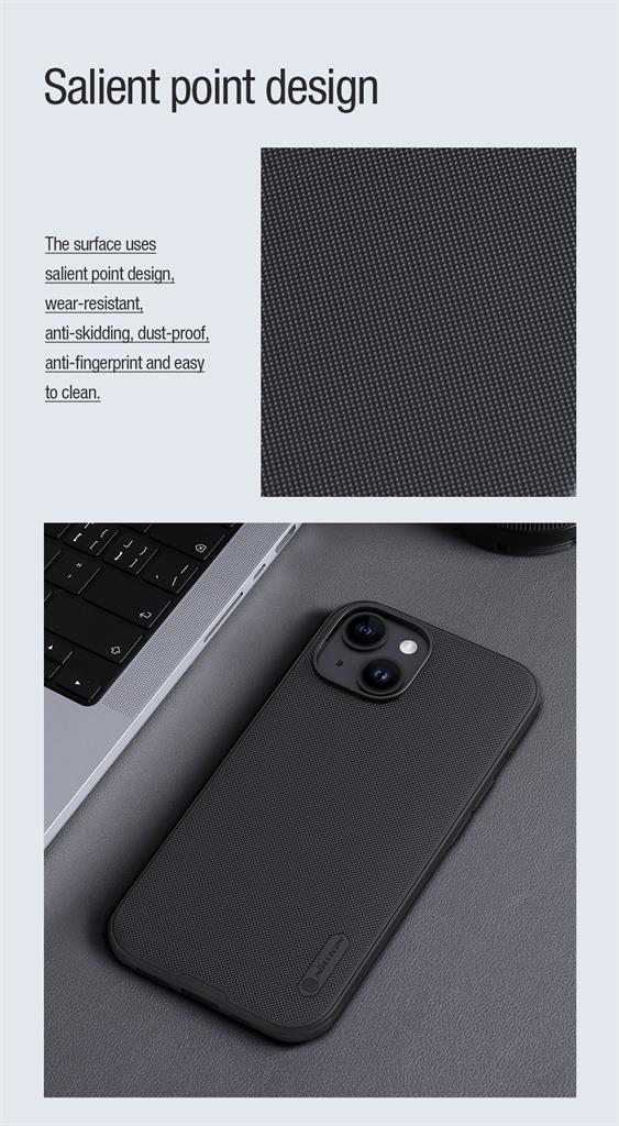 Apple iPhone 15 Nillkin Super frosted shield pro magsafe strapabíró hátlap tok kék
