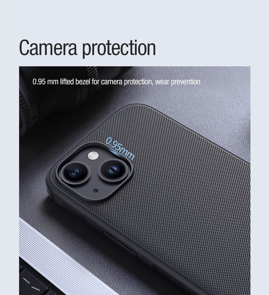 Apple iPhone 15 Nillkin Super frosted shield pro magsafe strapabíró hátlap tok kék