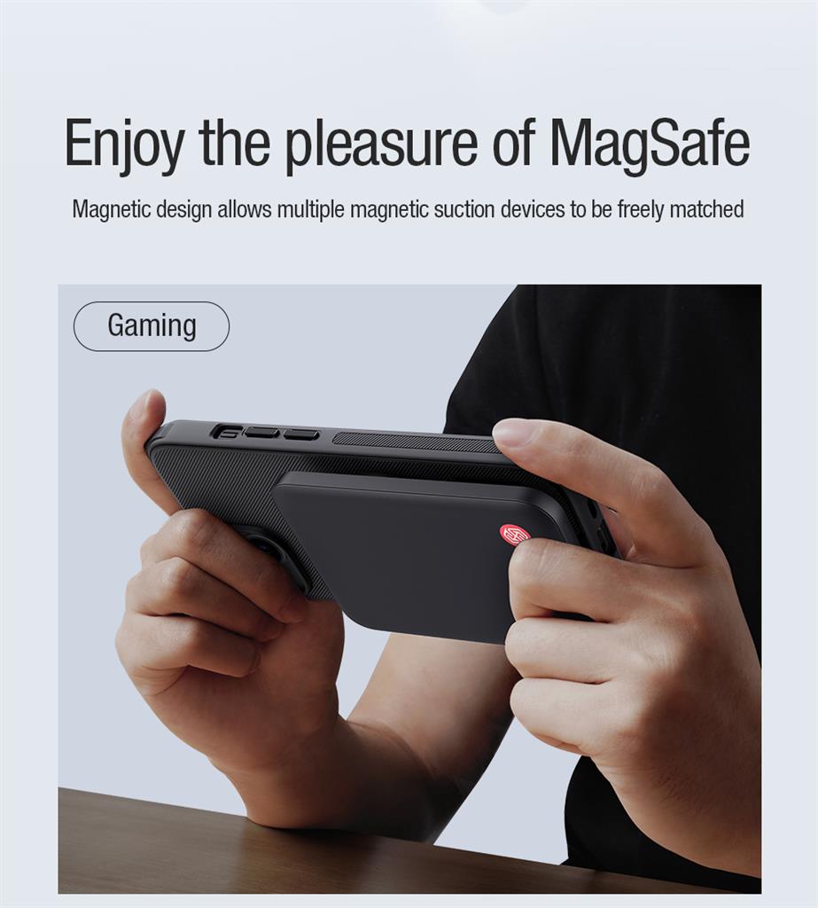 Apple iPhone 15 Nillkin Super frosted shield pro magsafe strapabíró hátlap tok kék