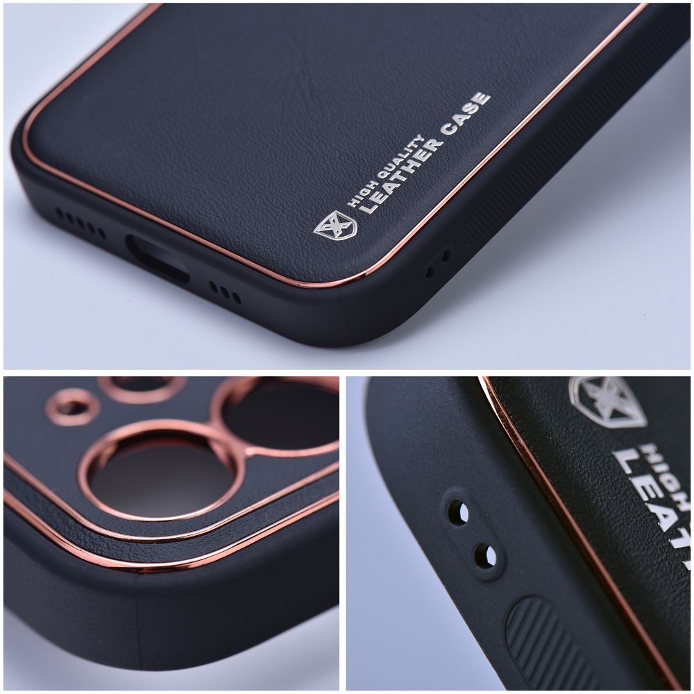 Apple iPhone 15 Plus Forcell bőr hátlap tok (Fekete)