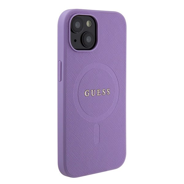 Apple iPhone 15 Plus Guess PU Saffiano MagSafe tok (Lila) - GUHMP15MPSAHMCU