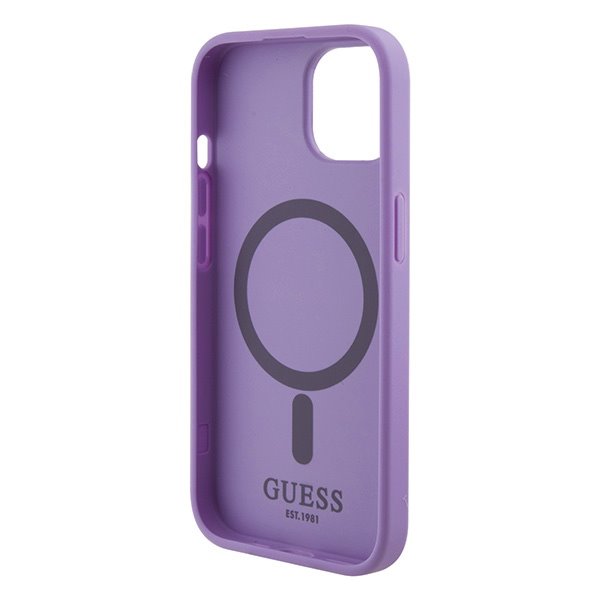 Apple iPhone 15 Plus Guess PU Saffiano MagSafe tok (Lila) - GUHMP15MPSAHMCU
