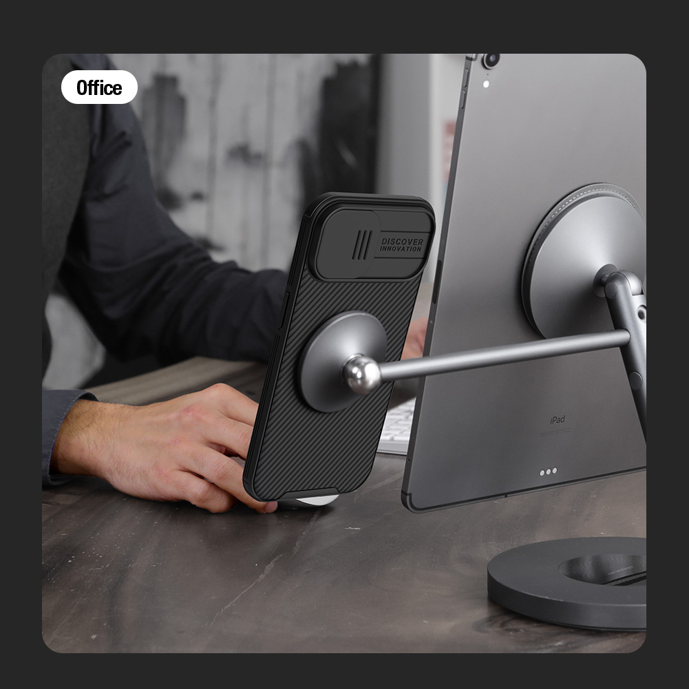 Apple iPhone 15 Plus Nillkin camshield pro magsafe hátlap tok (Kék)