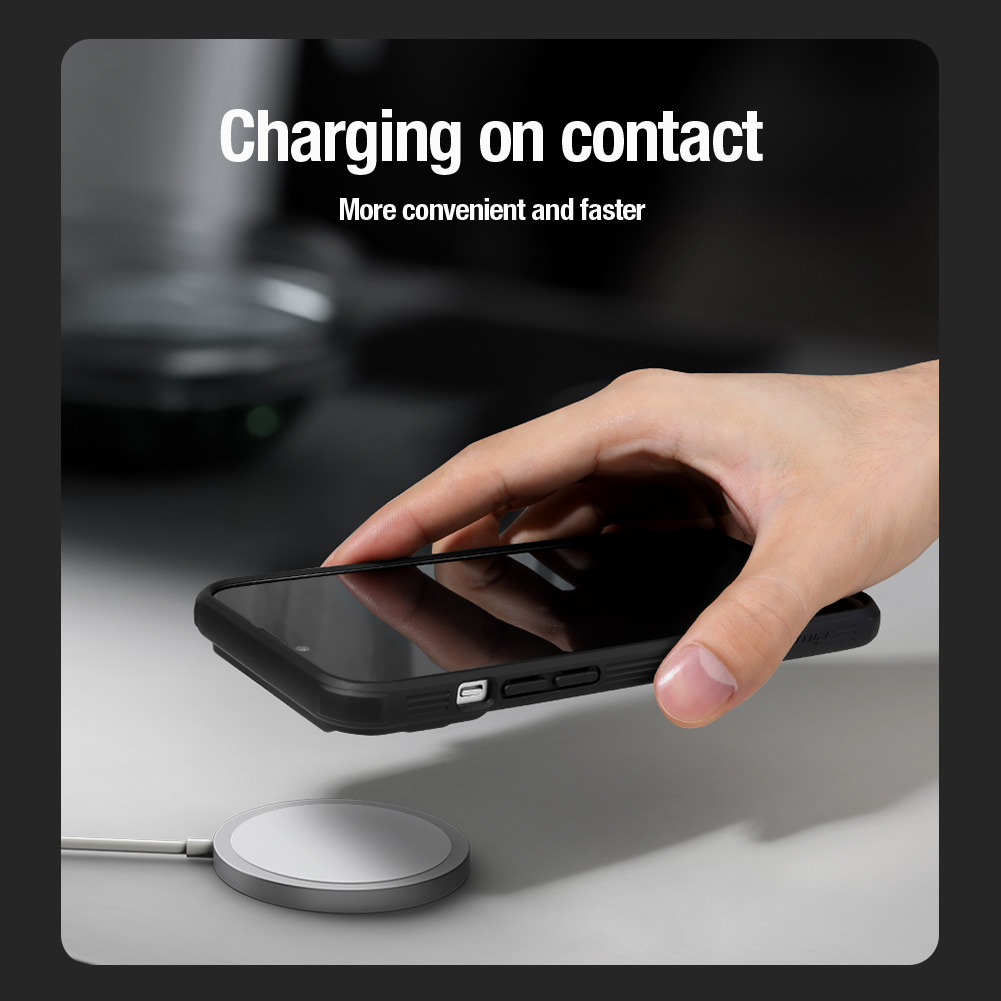 Apple iPhone 15 Plus Nillkin camshield pro magsafe hátlap tok (Kék)