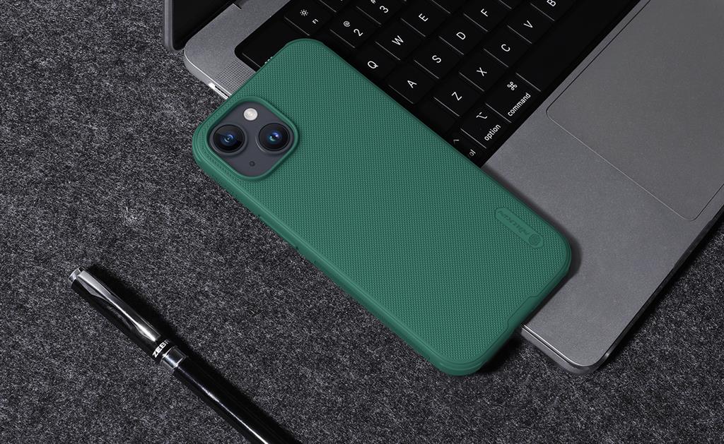 Apple iPhone 15 Plus Nillkin Super frosted shield pro magsafe strapabíró hátlap tok (Kék)