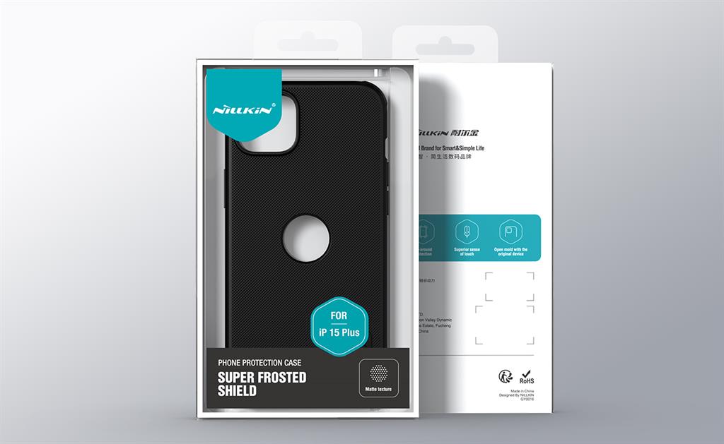 Apple iPhone 15 Plus Nillkin Super frosted shield pro strapabíró hátlap tok (Kék)