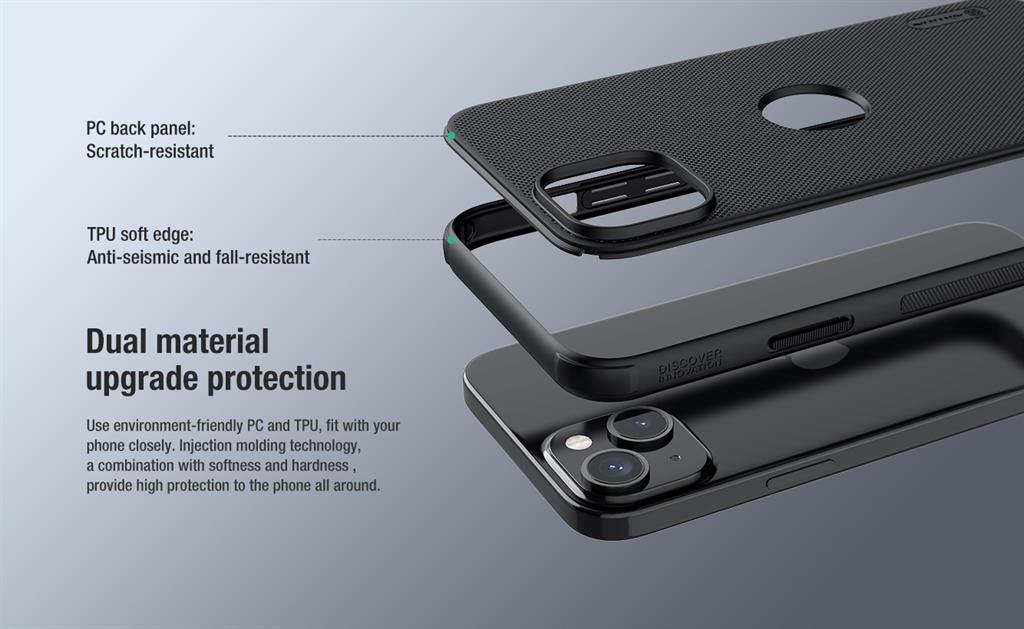 Apple iPhone 15 Plus Nillkin Super frosted shield pro strapabíró hátlap tok (Kék)