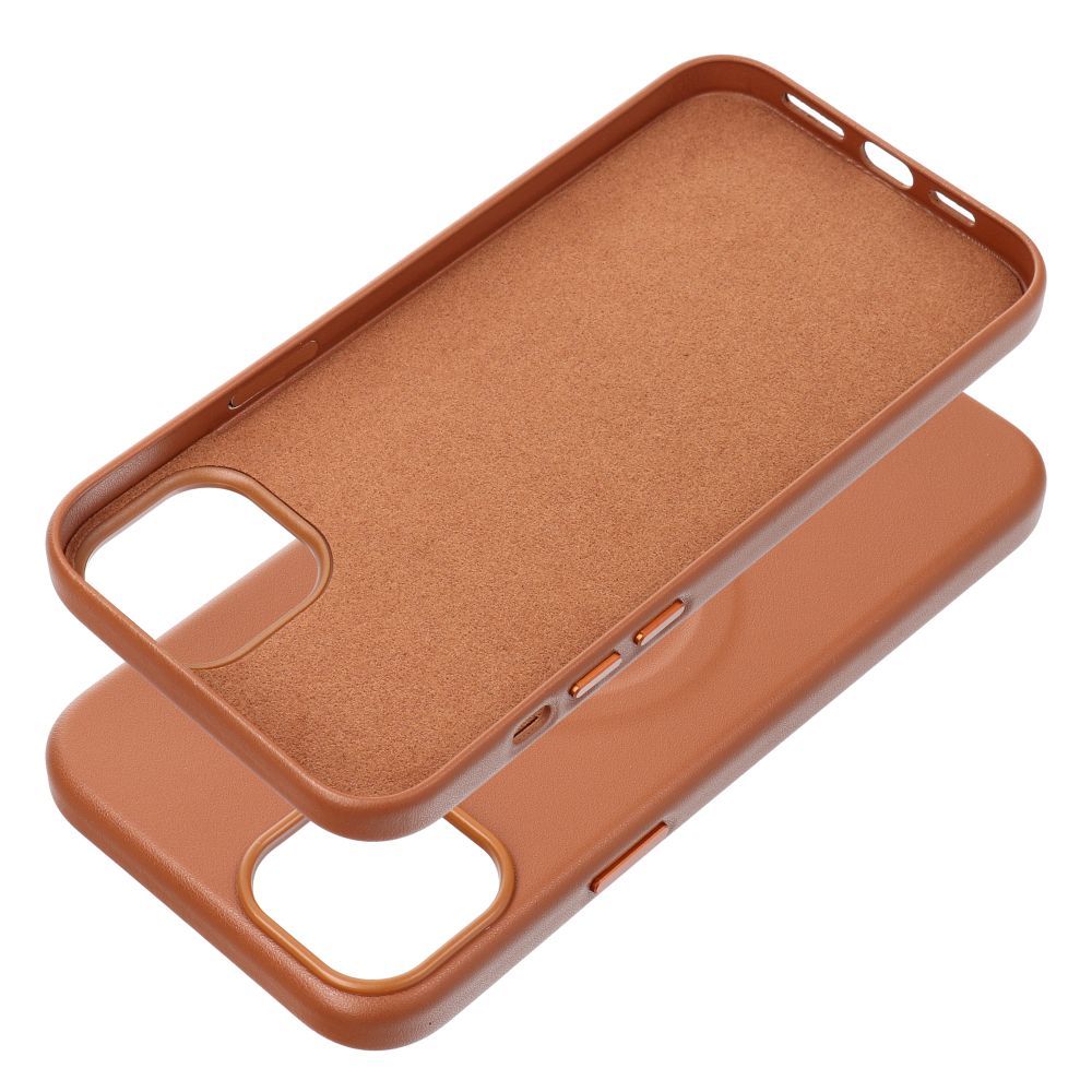 Apple iPhone 15 Plus Roar Leather magsafe hátlap tok (Barna)