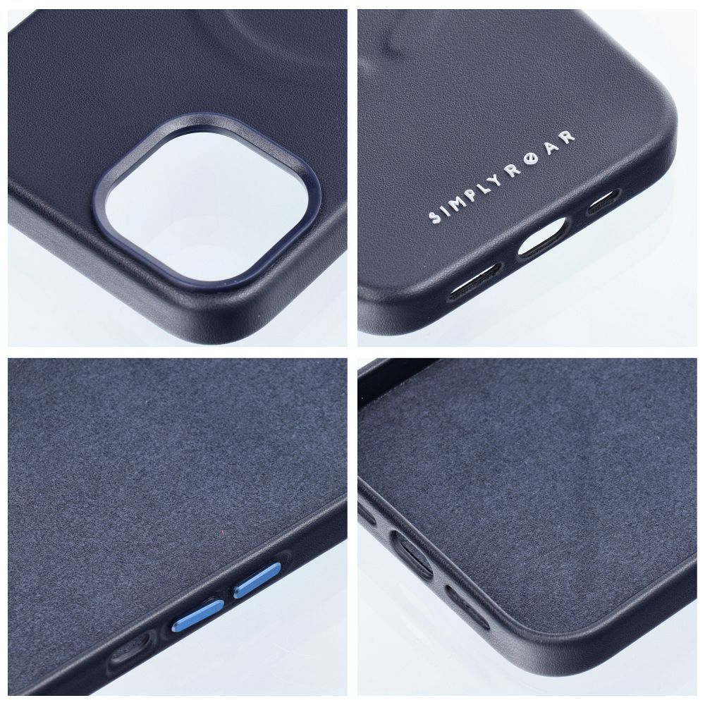Apple iPhone 15 Plus Roar Leather magsafe hátlap tok (Kék)