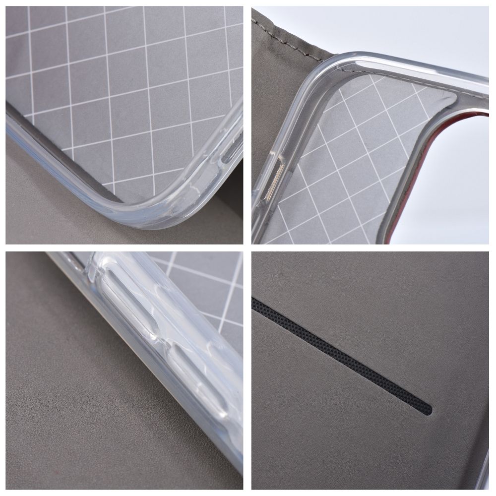 Apple iPhone 15 Plus smart magneto mágneses notesz tok (Bordó)