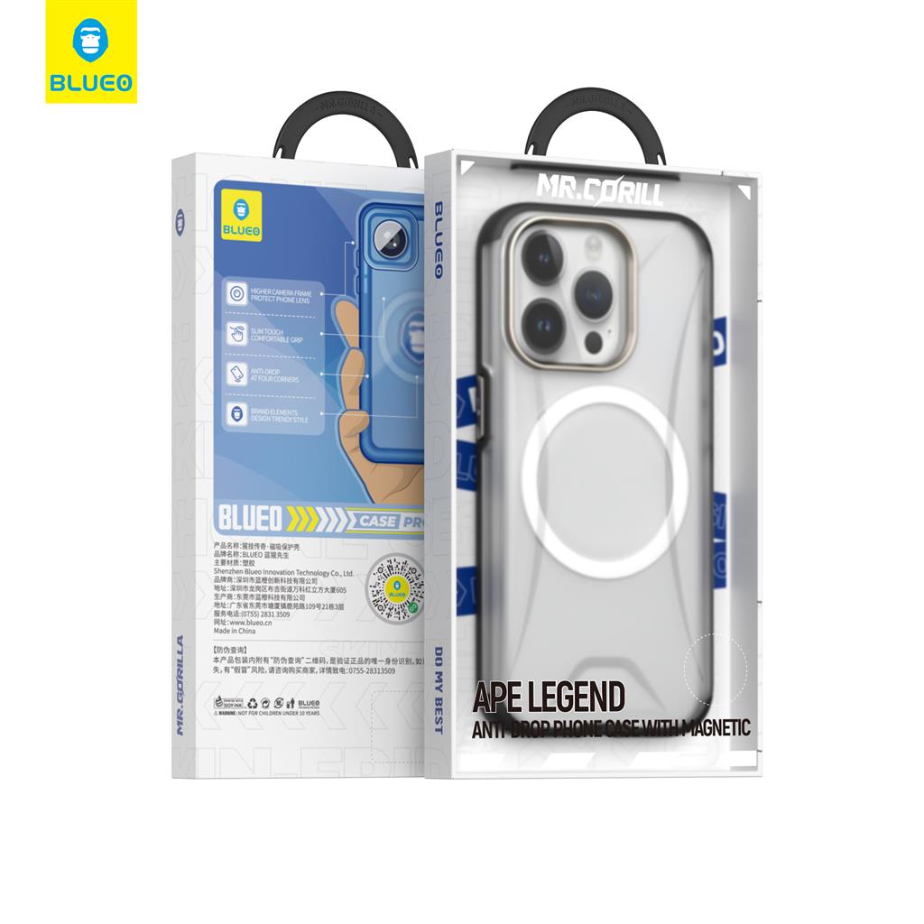 Apple iPhone 15 Pro BLUEO APE Legend anti drop magsafe hátlap tok (Fekete) 1