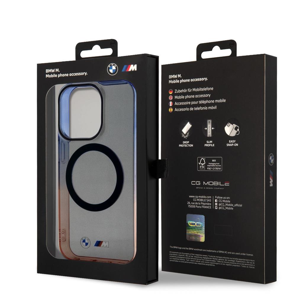 Apple iPhone 15 Pro BMW M Collection IML Gradient Bumper MagSafe tok (Szürke) - BMHMP15LHTGE