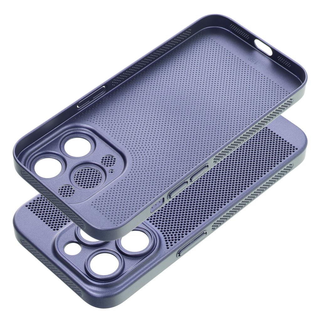 Apple iPhone 15 Pro Breezy lyukacsos műanyag hátlap tok (Kék)